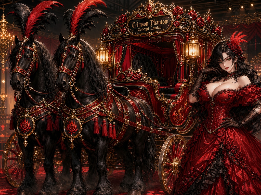出展："Crimson Phantom" Concept Landau Carriage - Lord Damien Rothford, the Crimson Viscount