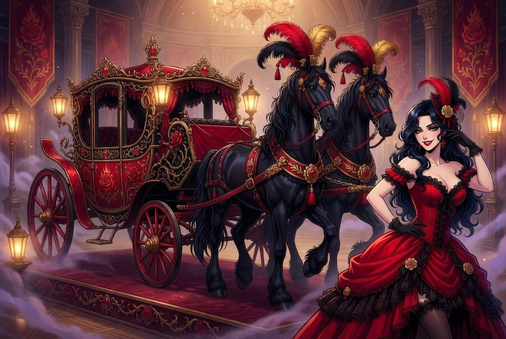 出展："Crimson Phantom" Concept Landau Carriage - Lord Damien Rothford, the Crimson Viscount