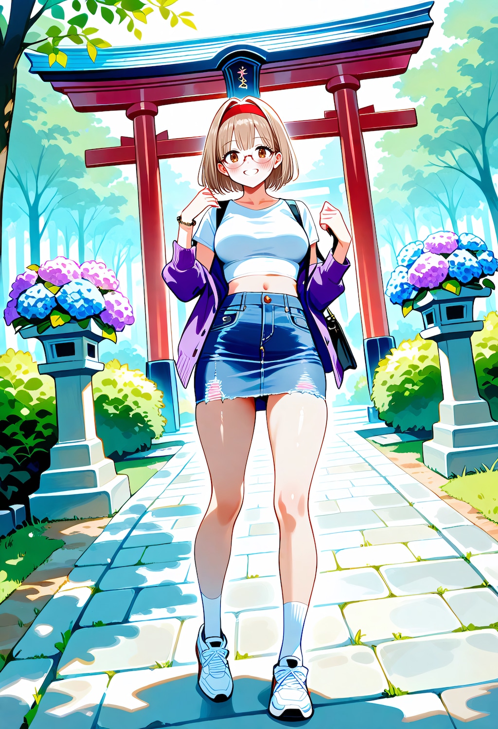 【今日の腹筋】神社に咲く笑顔