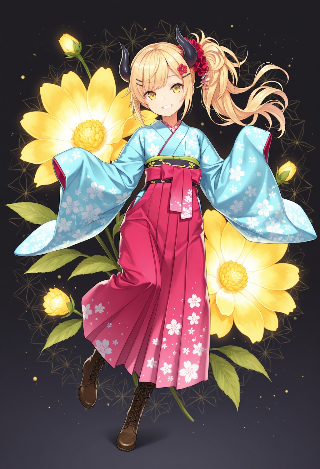 花と着物と女鬼高生