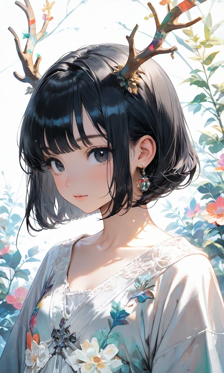枝角生えた黒花ちゃん