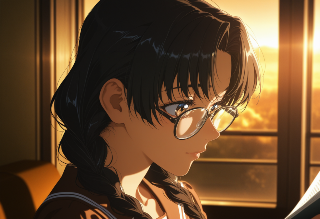 夕日がせなかをおしてくる