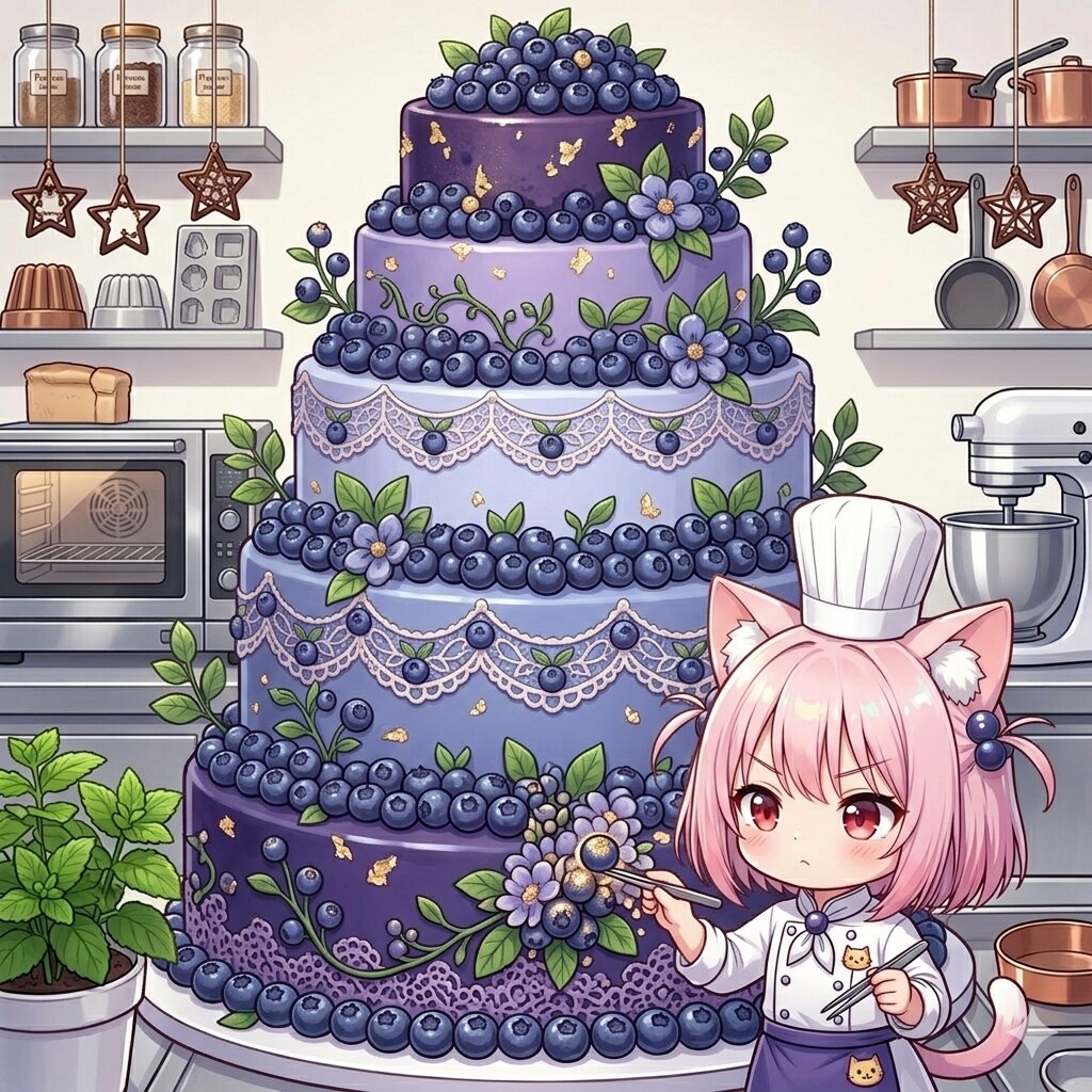 藍苺ケーキ
