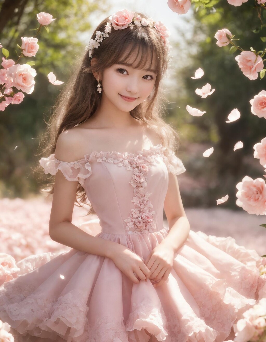 薔薇の花びらドレスちゃん (real)