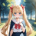 怒った顔も可愛い💕通学路の金髪少女 2枚目