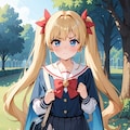 怒った顔も可愛い💕通学路の金髪少女 4枚目