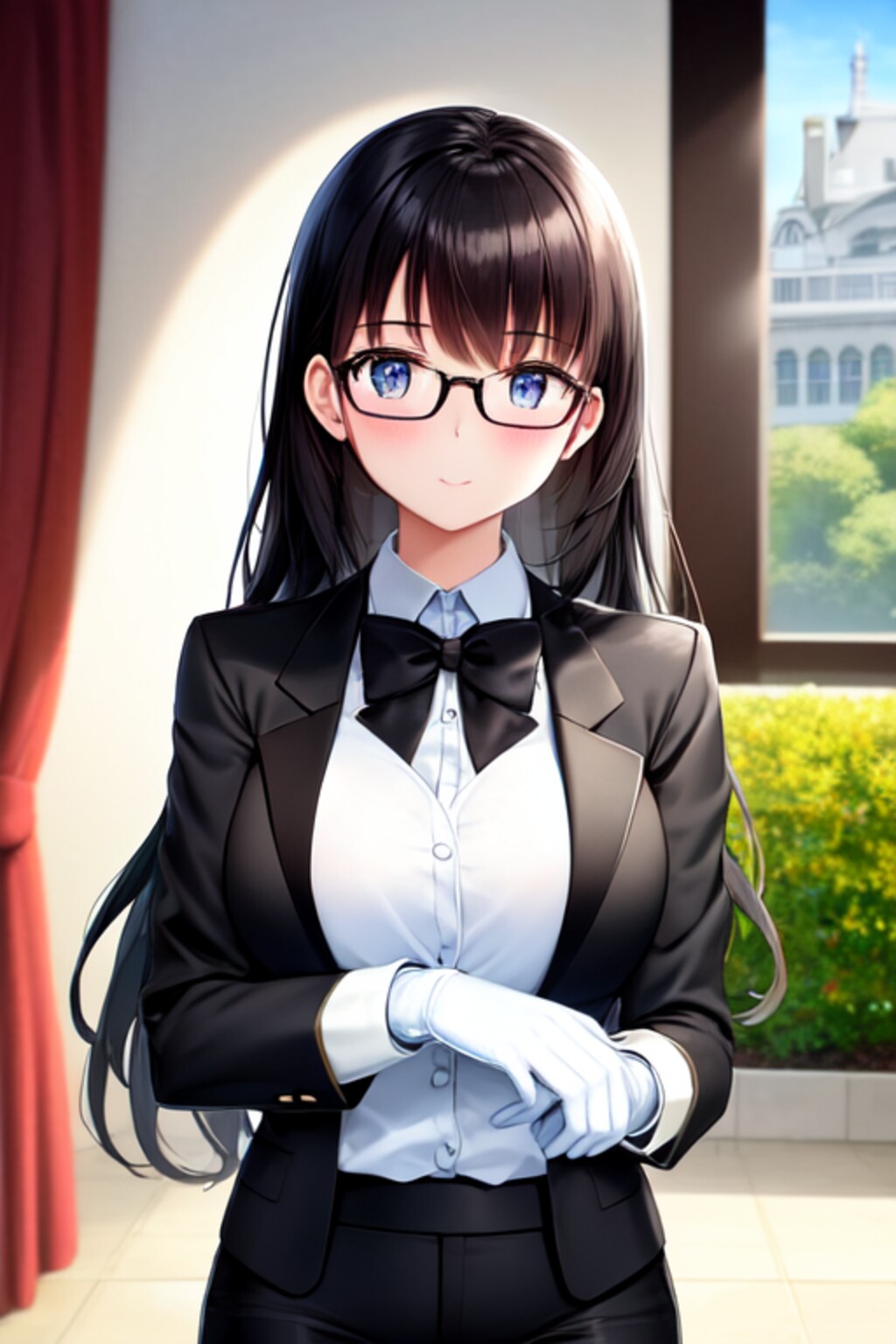 眼鏡かけたタキシード執事ちゃん