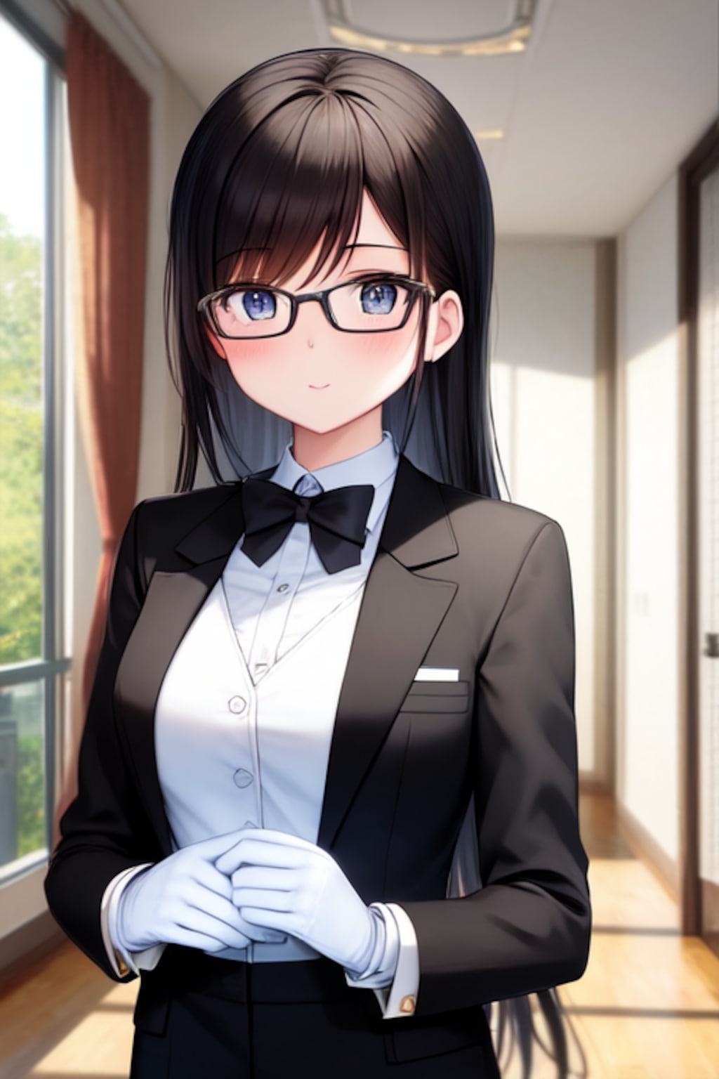 眼鏡かけたタキシード執事ちゃん