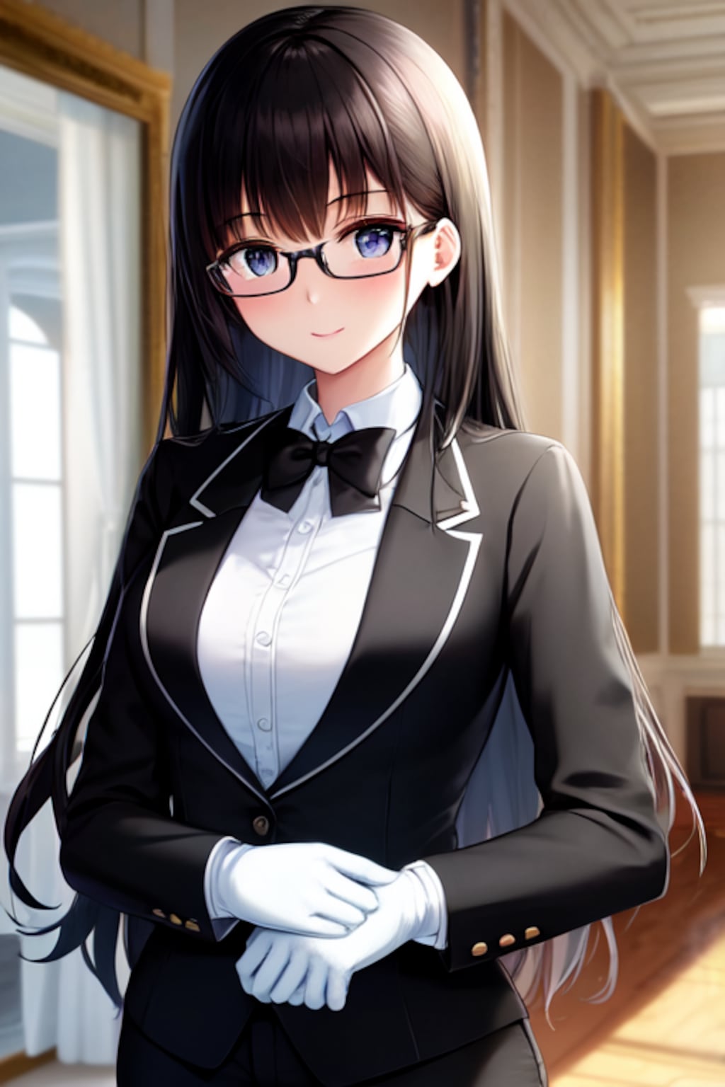 眼鏡かけたタキシード執事ちゃん