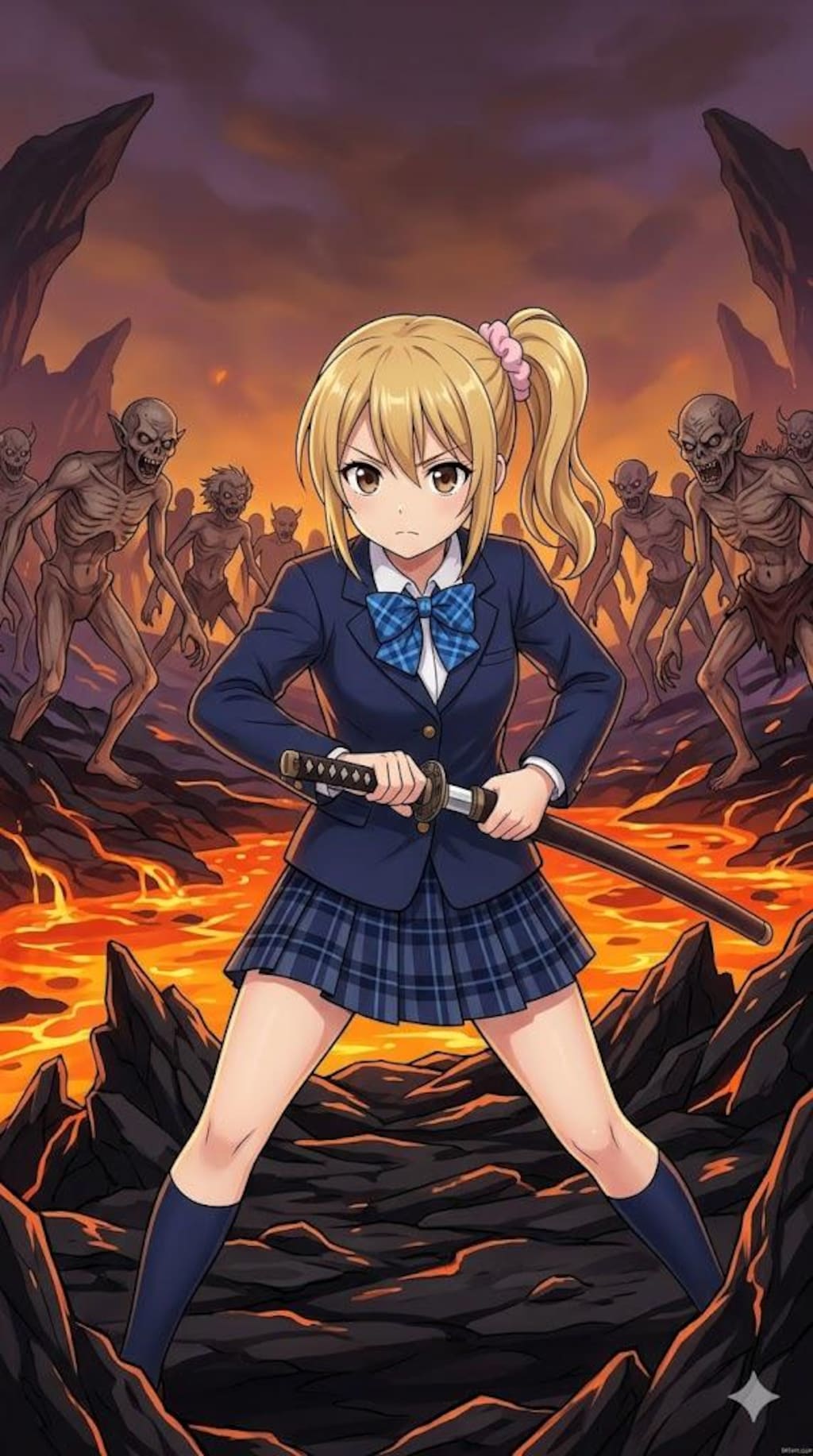 ＪＫと日本刀 前線で戦うＪＫ