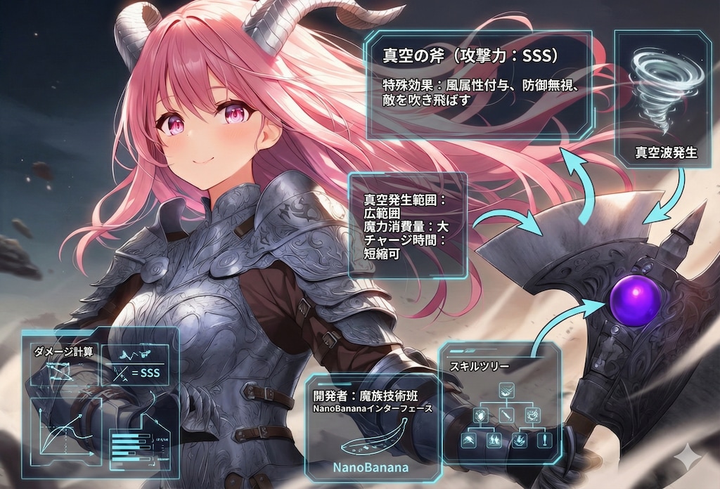 真空の斧のステータス画面