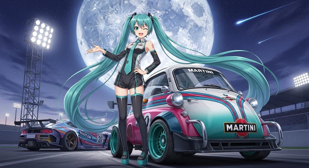 初音ミクとイセッタレーシングカー