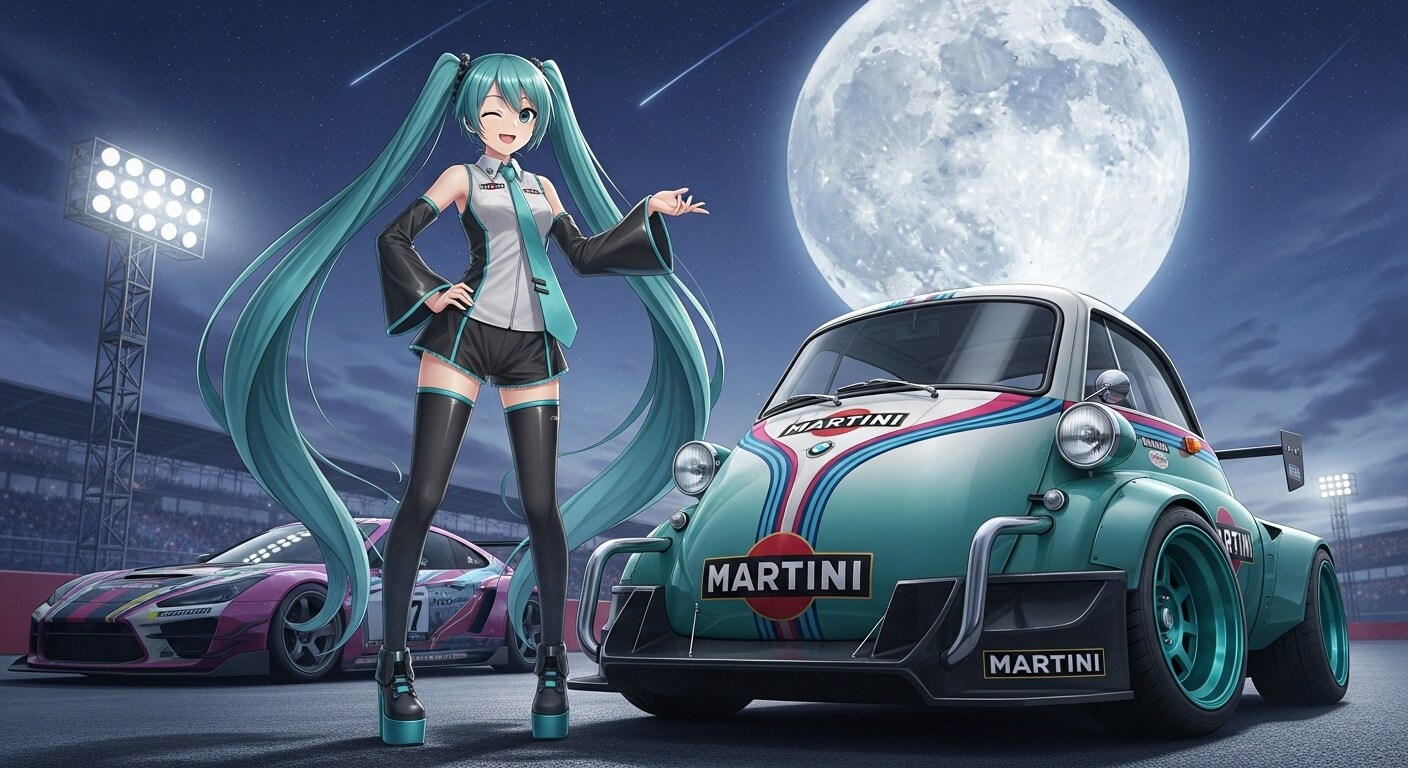 初音ミクとイセッタレーシングカー | の人気AIイラスト・グラビア