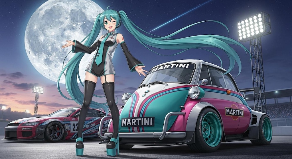 初音ミクとイセッタレーシングカー