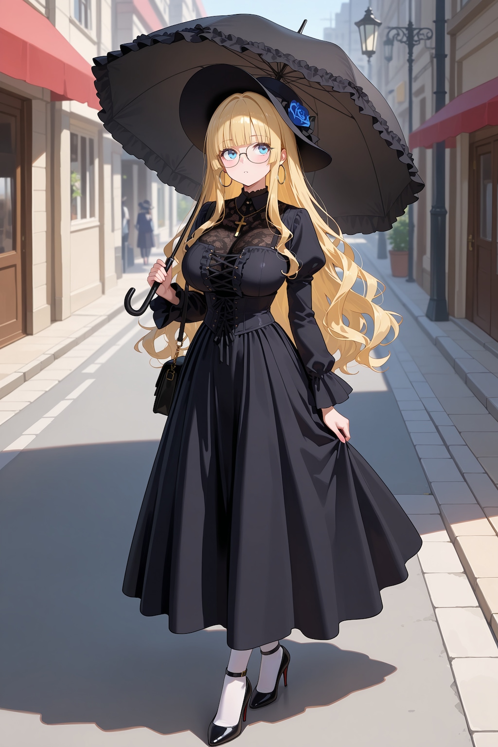 グレースさんにゴスロリ風ファッション