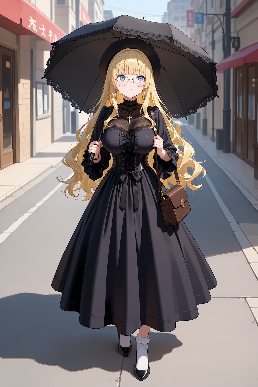 グレースさんにゴスロリ風ファッション