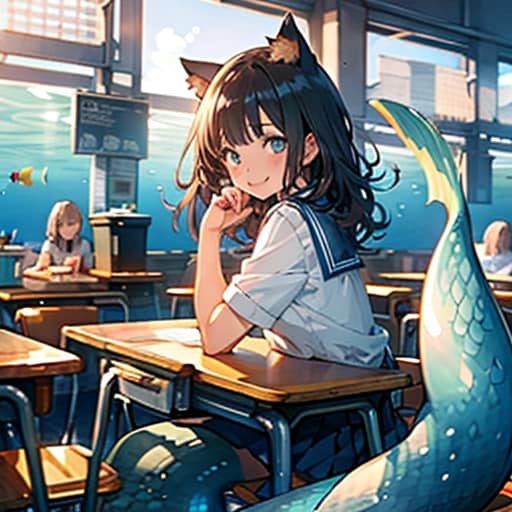 海底教室（１）TOPAZ | の人気AIイラスト・グラビア