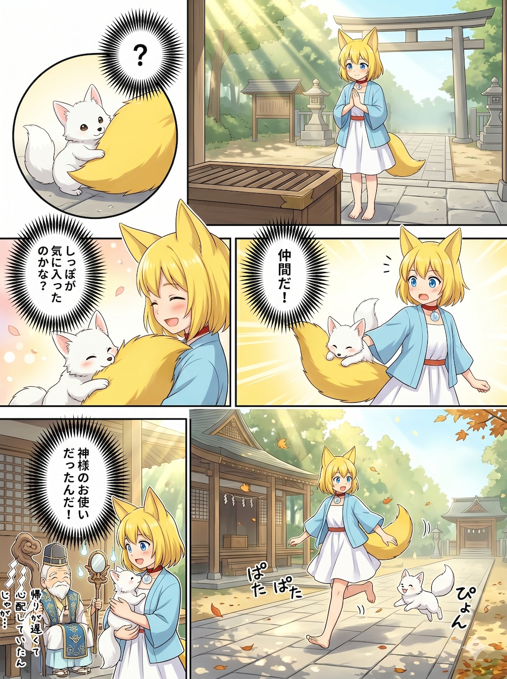 白狐と仲良くなるキツネ