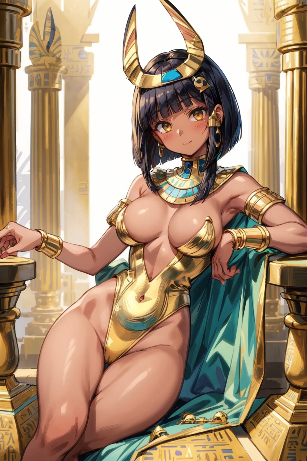 黄金ハイレグのクレオパトラと黄金ハイレグのエジプトの女神