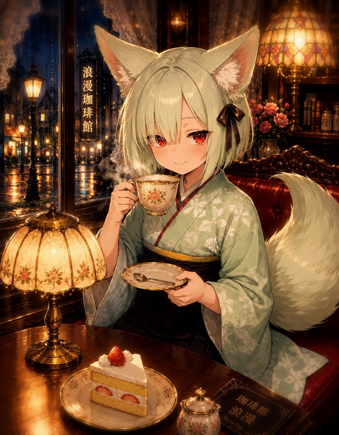 雨の日の大正レトロ喫茶で珈琲を楽しむ瑞希様(∩´∀`∩)💕