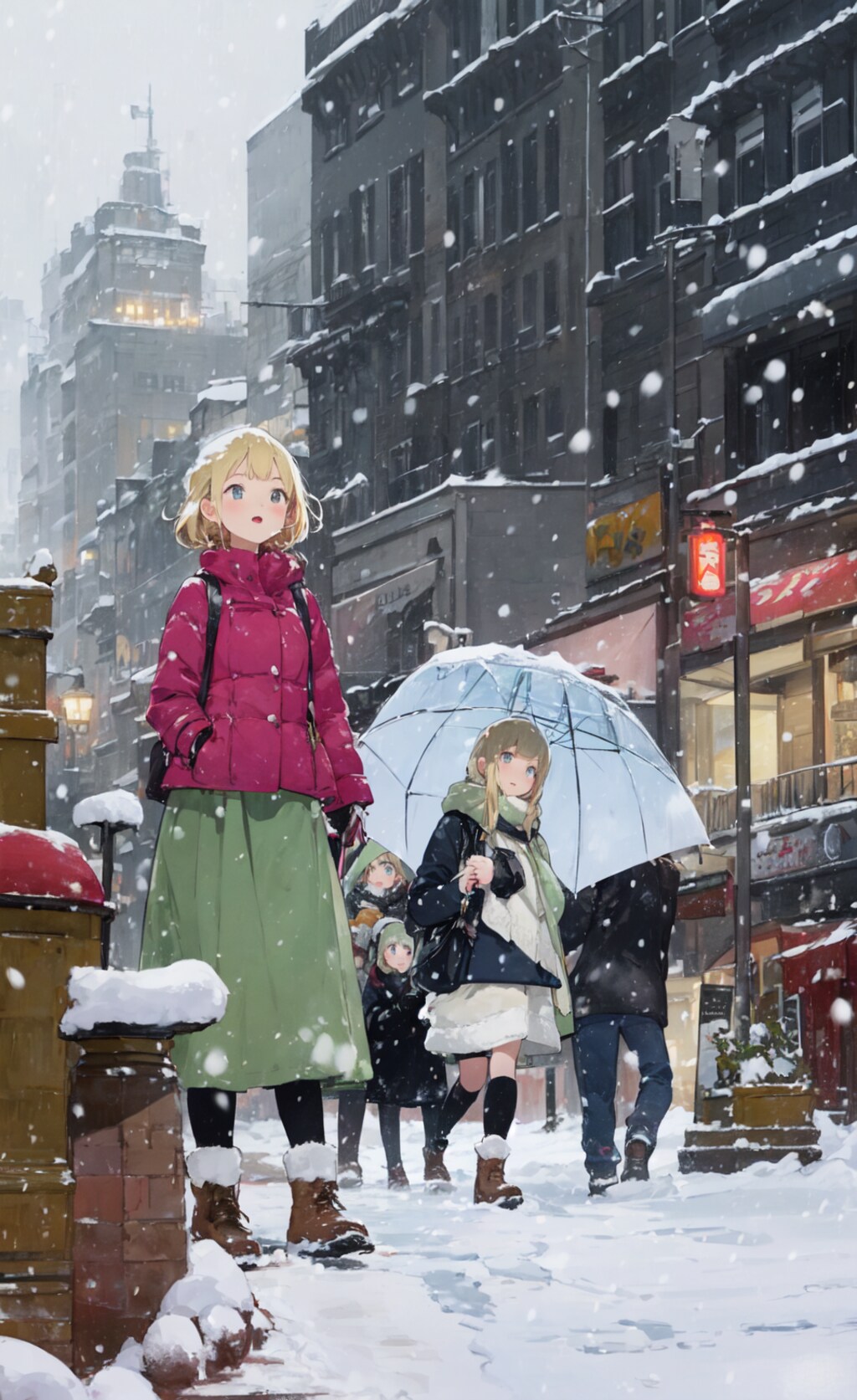 「これは大雪になりそうね。早めに買い物済まして大雪対策に取り掛からねば、ね」