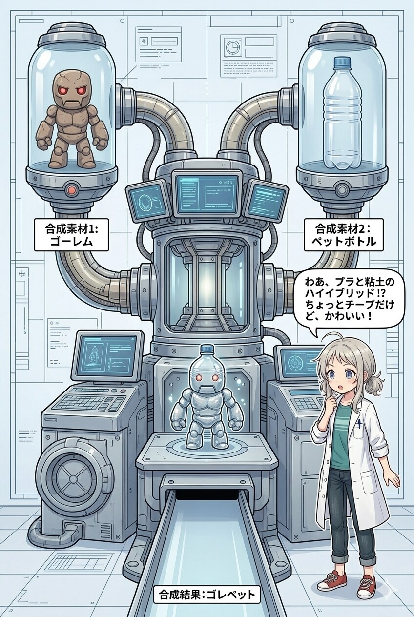 ゴーレムと色々なもので合成