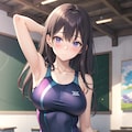 スクール水着の女の子 2枚目