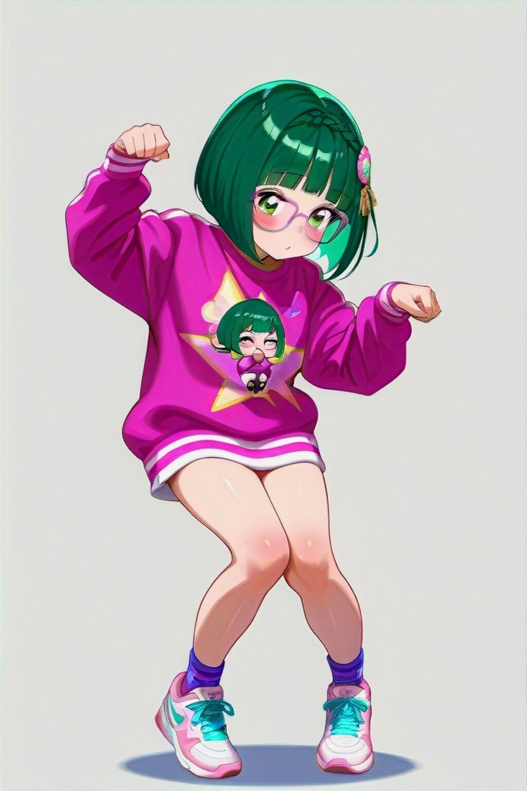 眼鏡の緑髪ちゃん