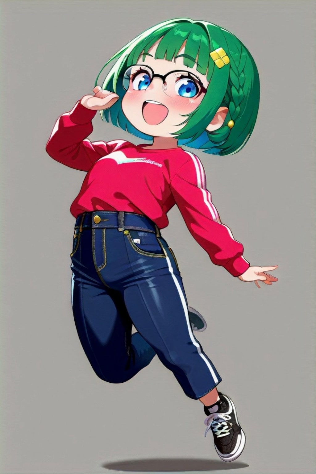 眼鏡の緑髪ちゃん