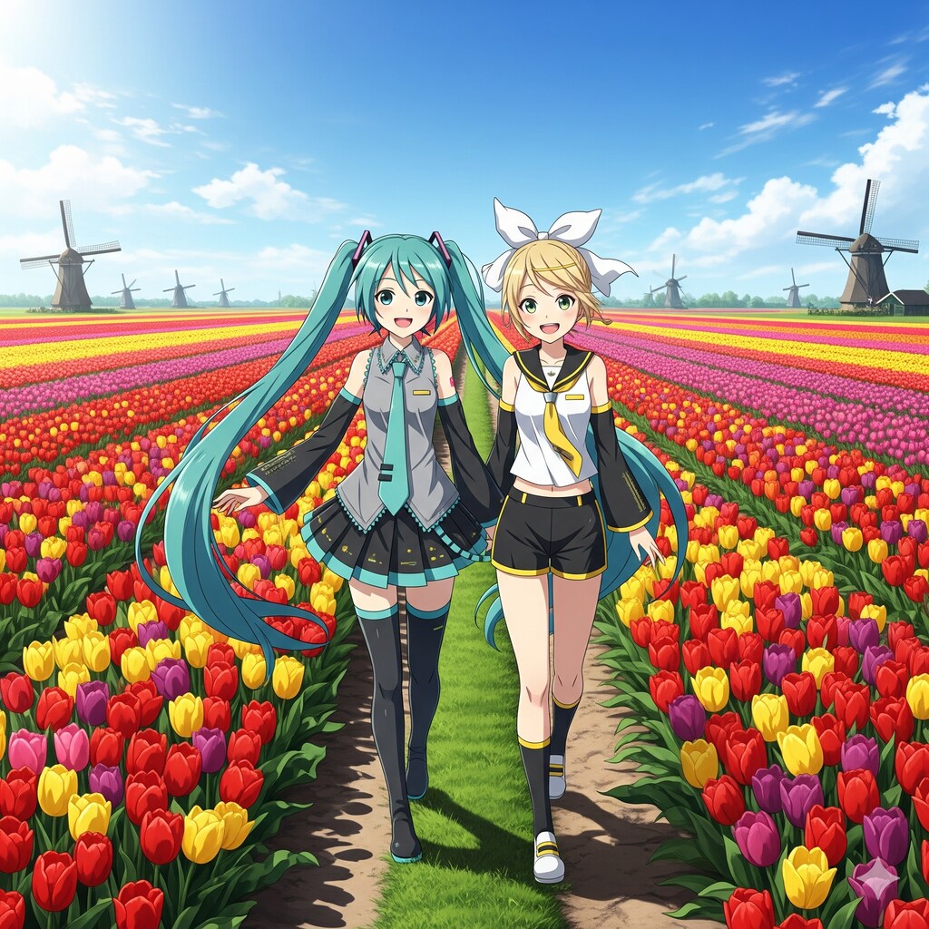 ミクさんリンさん オランダ旅行に来ました