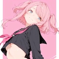 くびれ＆下乳アピールするピンク少女 2枚目