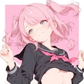くびれ＆下乳アピールするピンク少女 4枚目