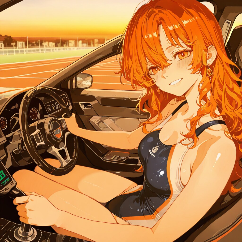 アドトラックを運転するアプリコットちゃん