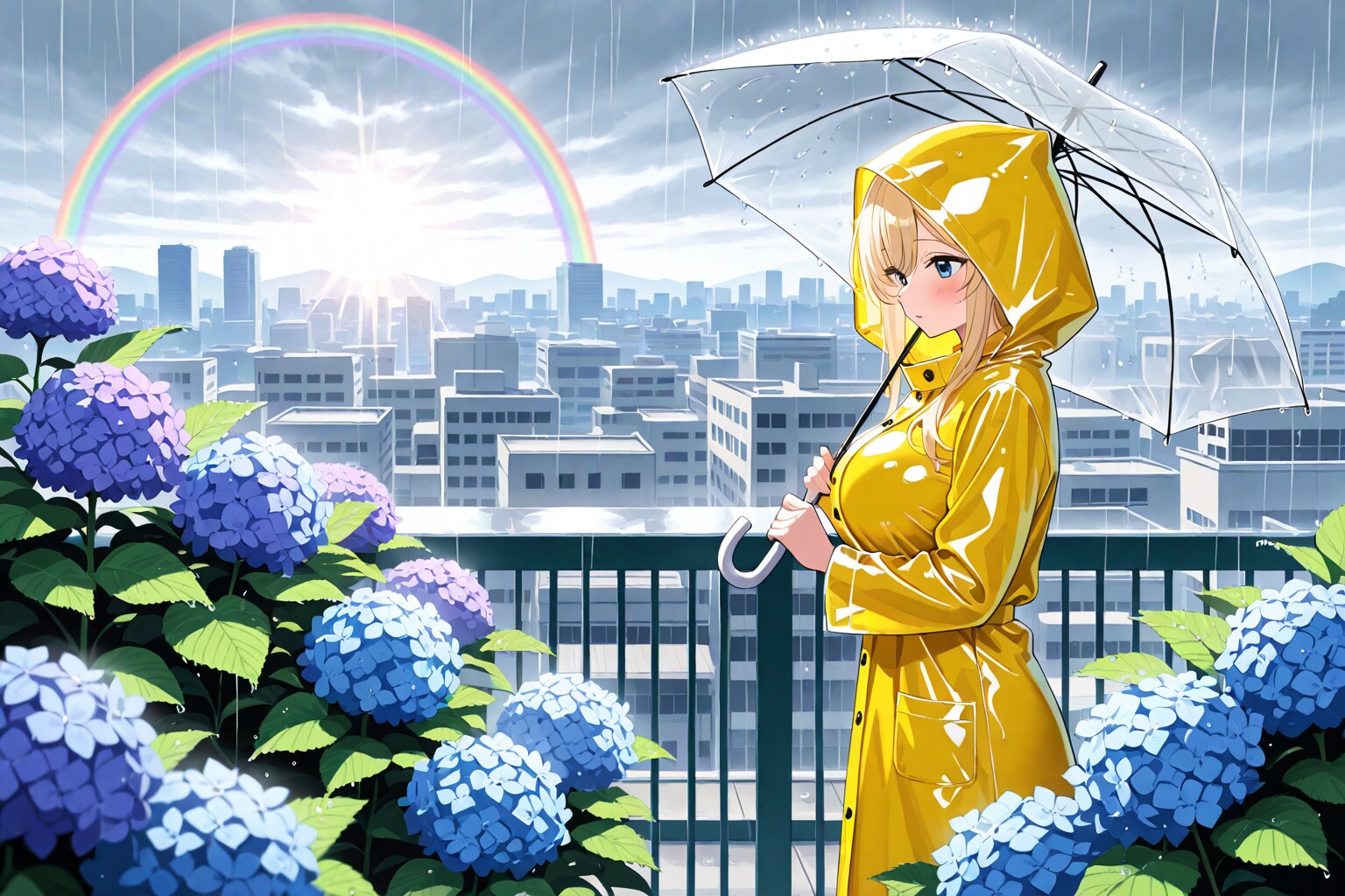 LILYで紫陽花と金髪さん2