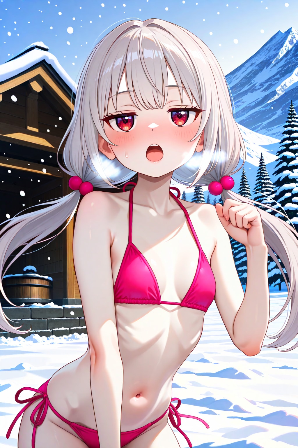雪山水着のアイちゃん