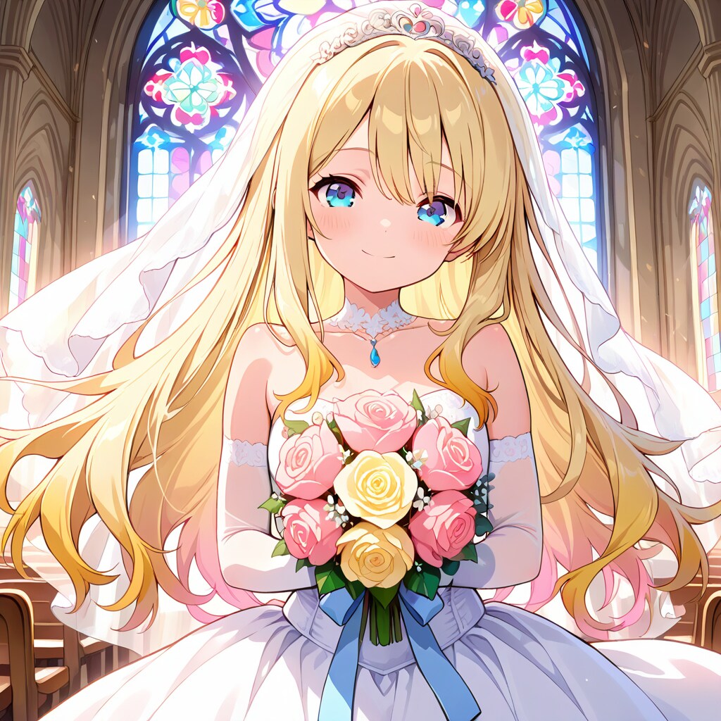 理想の結婚式を妄想する少女