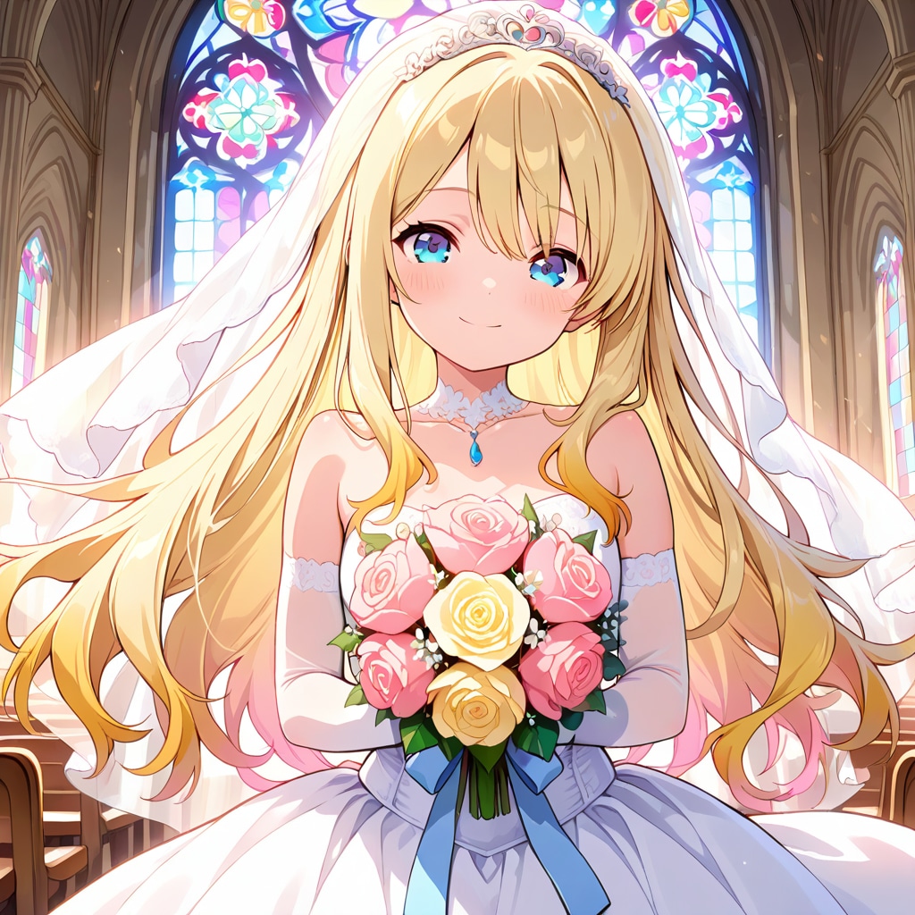 理想の結婚式を妄想する少女