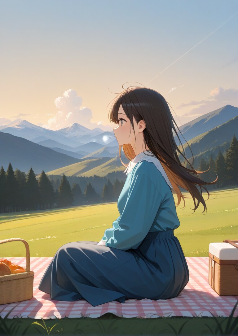 ピクニックの女の子 | の人気AIイラスト・グラビア