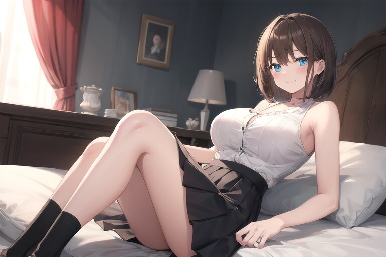 ベッドでくつろぐ
