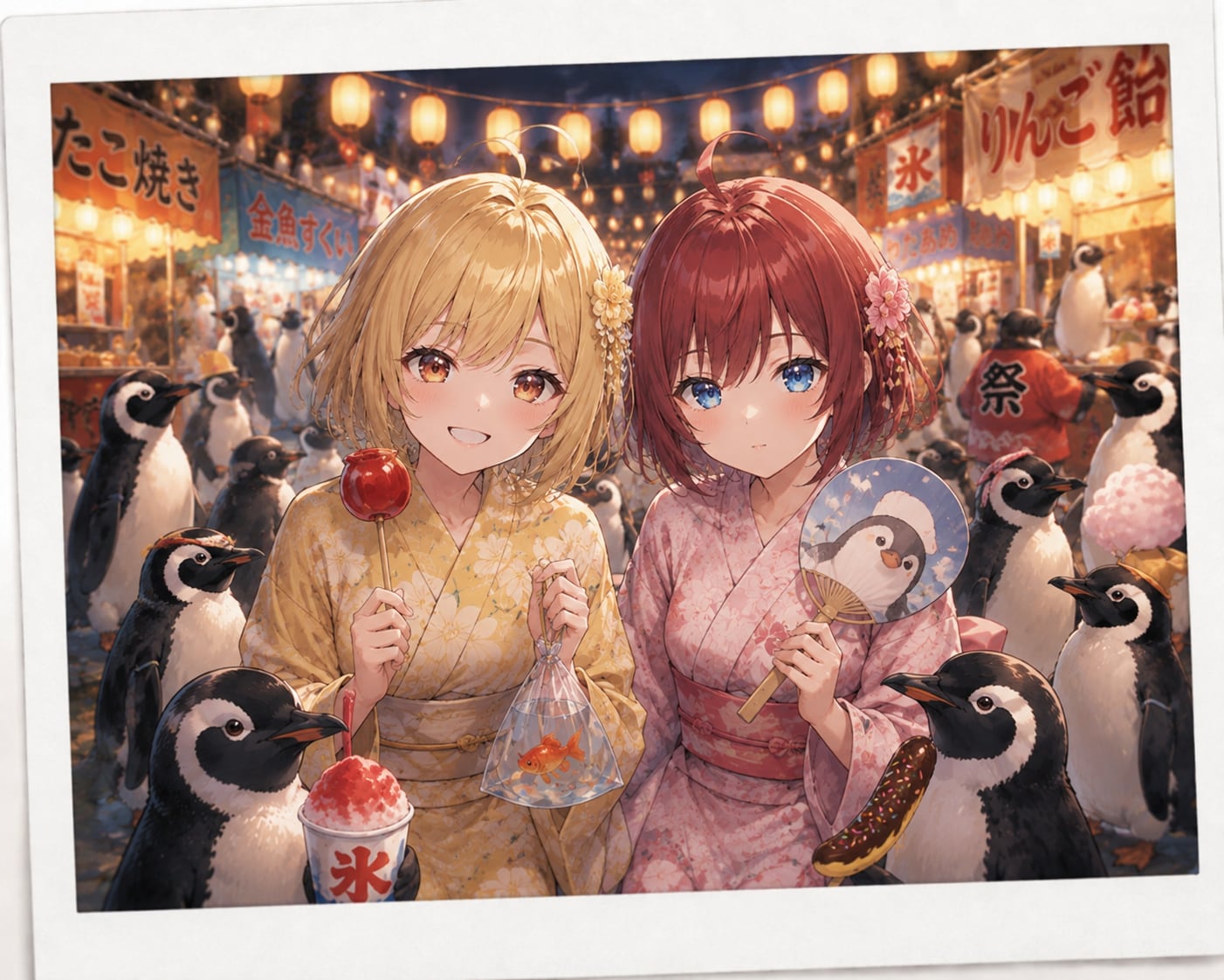 ペンギンと夏祭り？