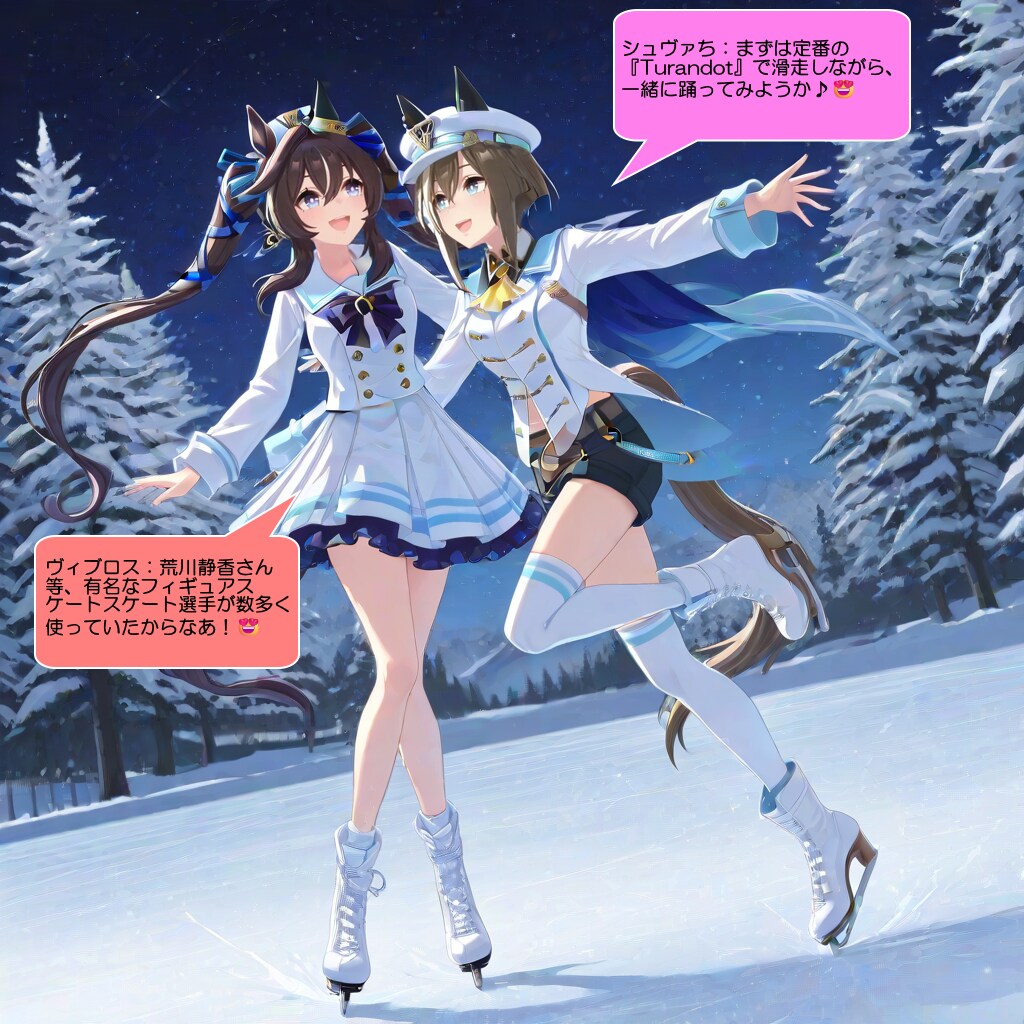 シュヴァちとヴィブロス、スケートリンクで滑走を楽しむ