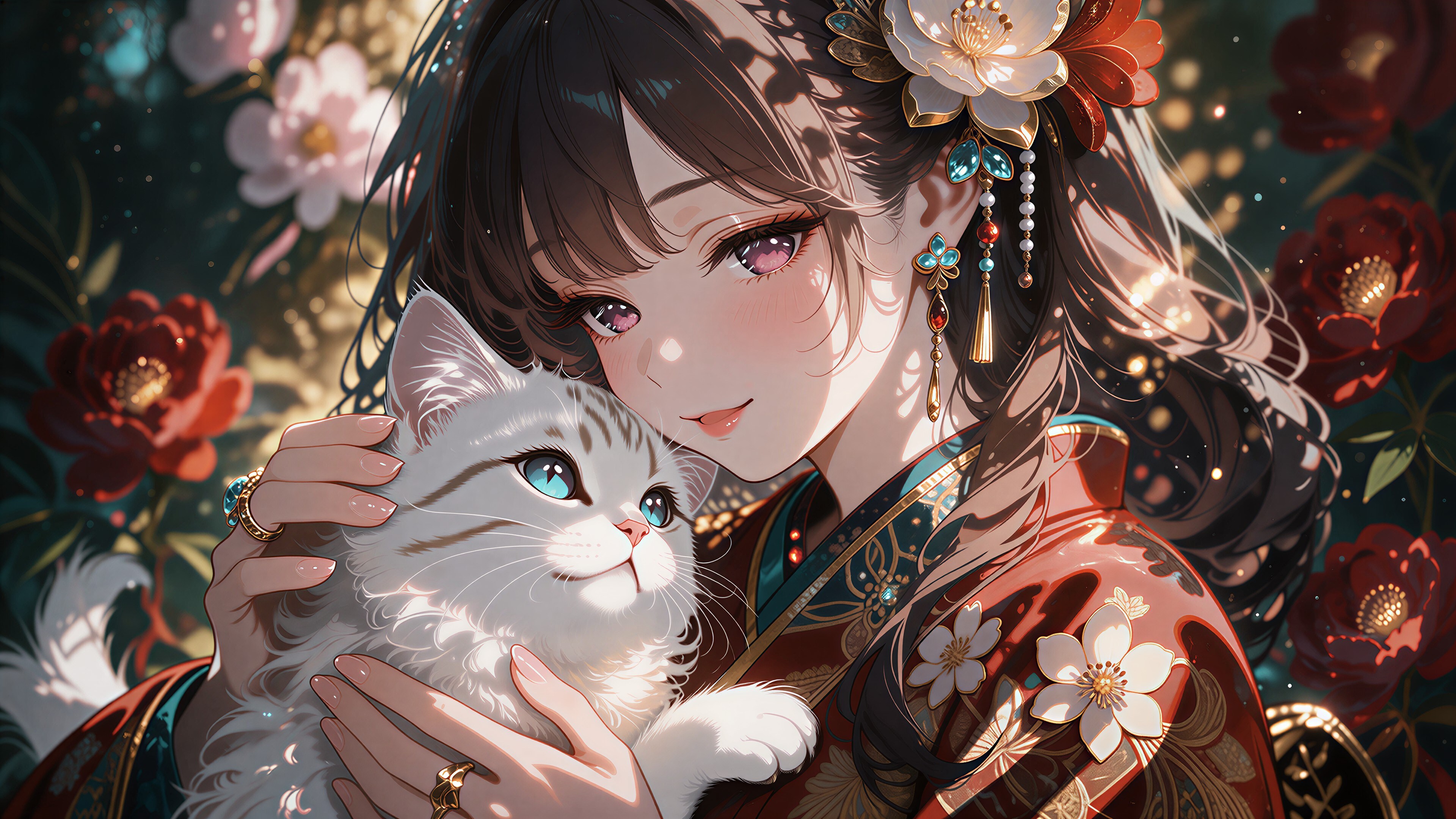 少女と猫 | の人気AIイラスト・グラビア