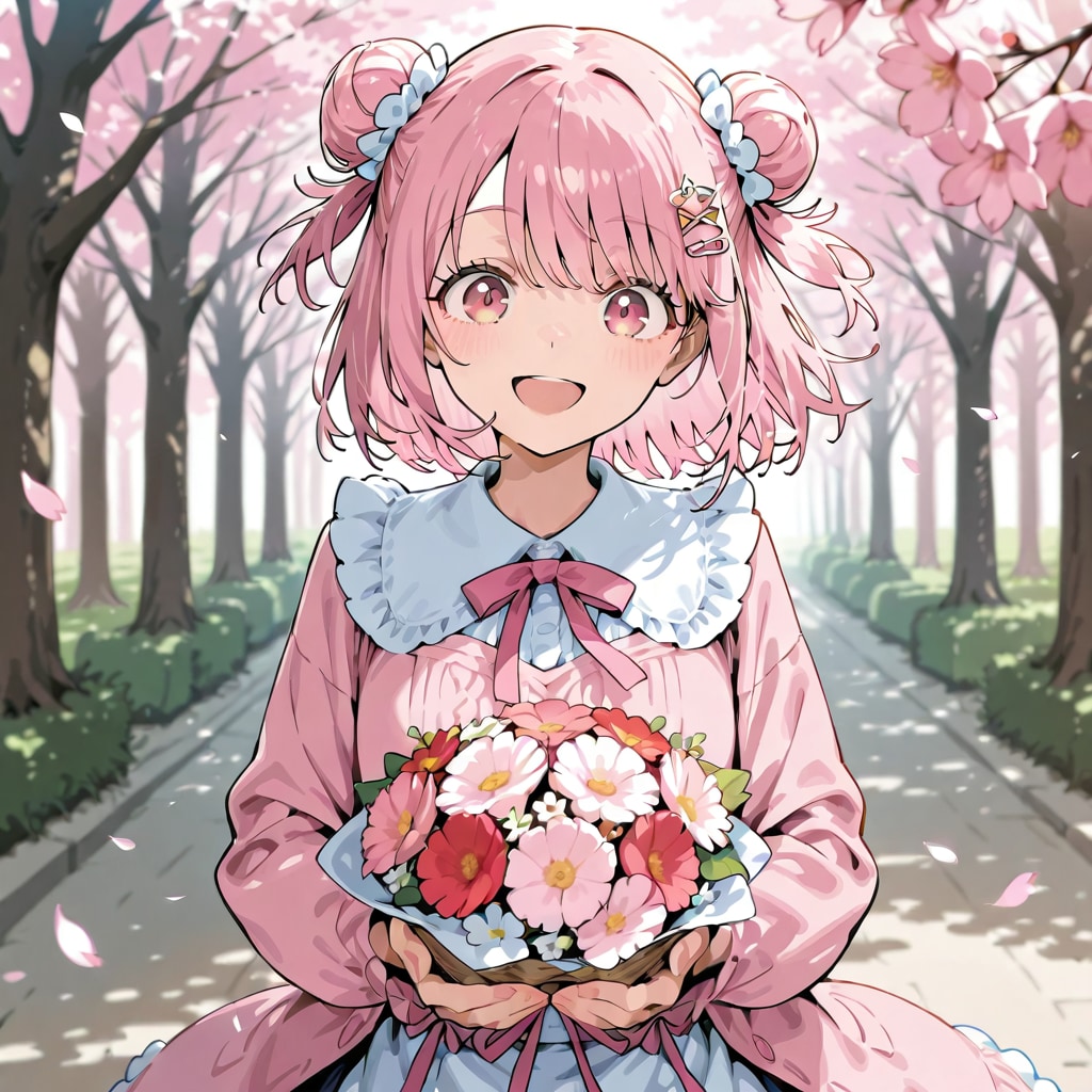 お花見を楽しんでいるアイドル　その１をDAISYで生成してみた