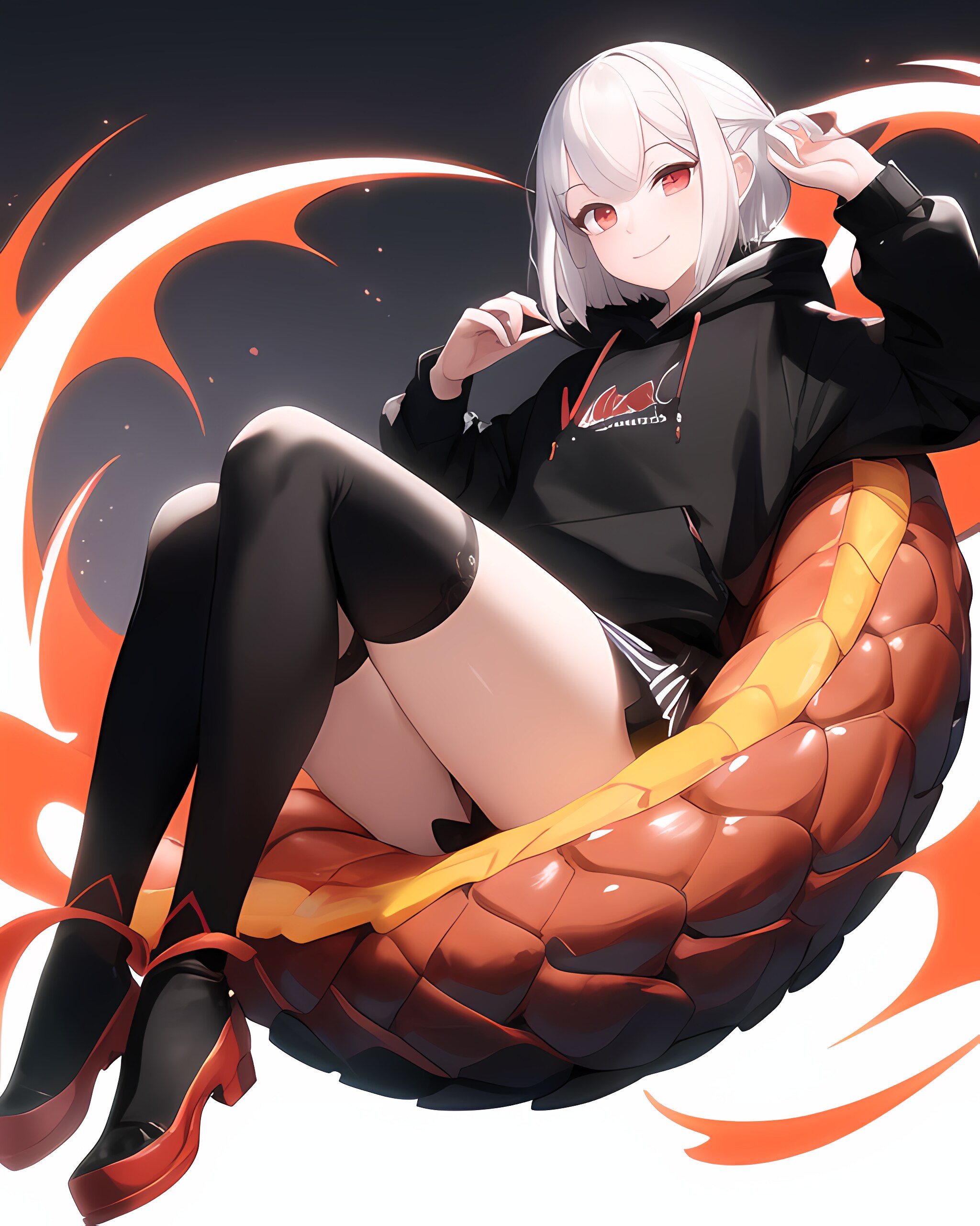 ドラゴンクッションでくつろぎ中