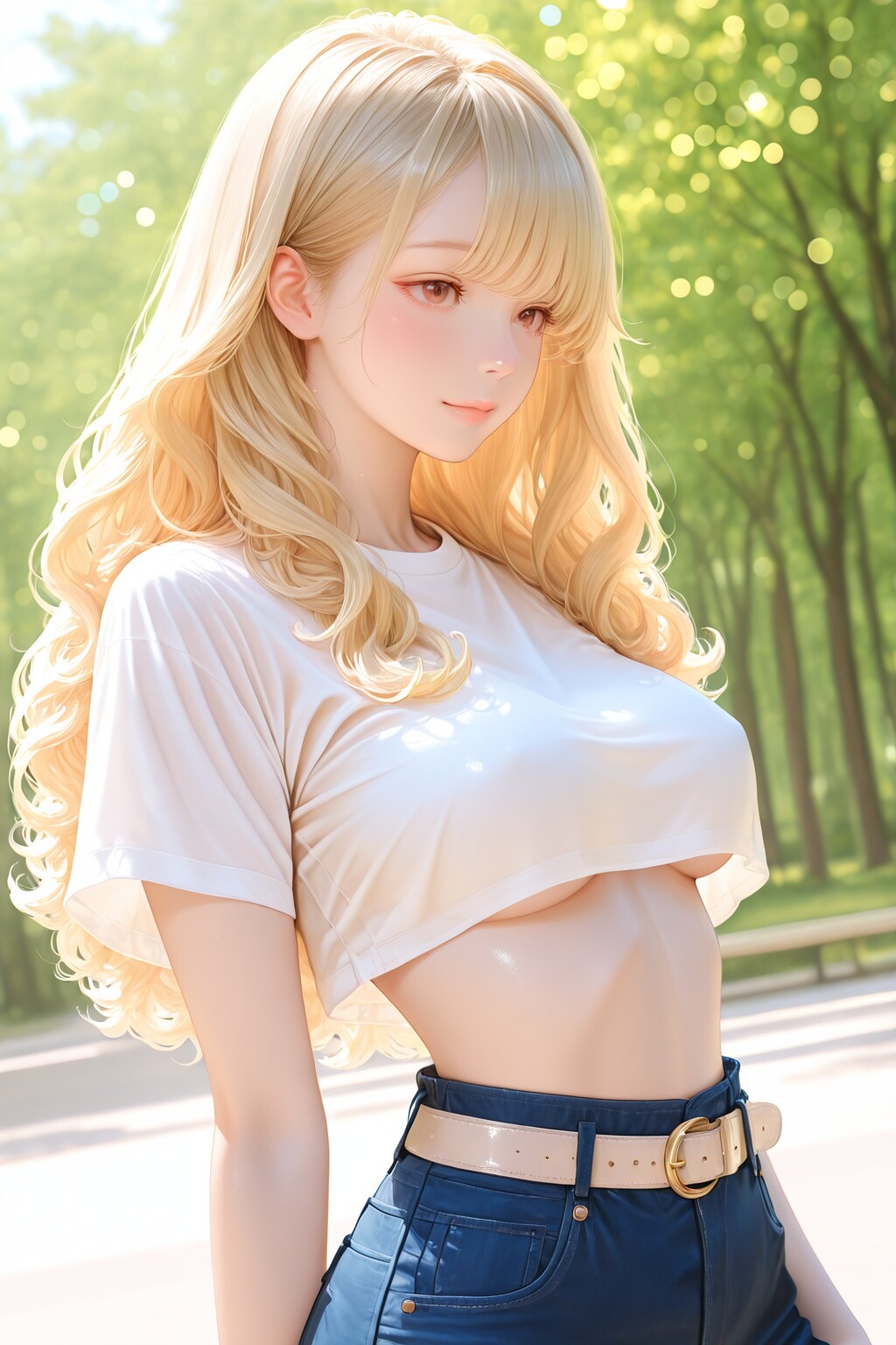 下乳チラ見せ