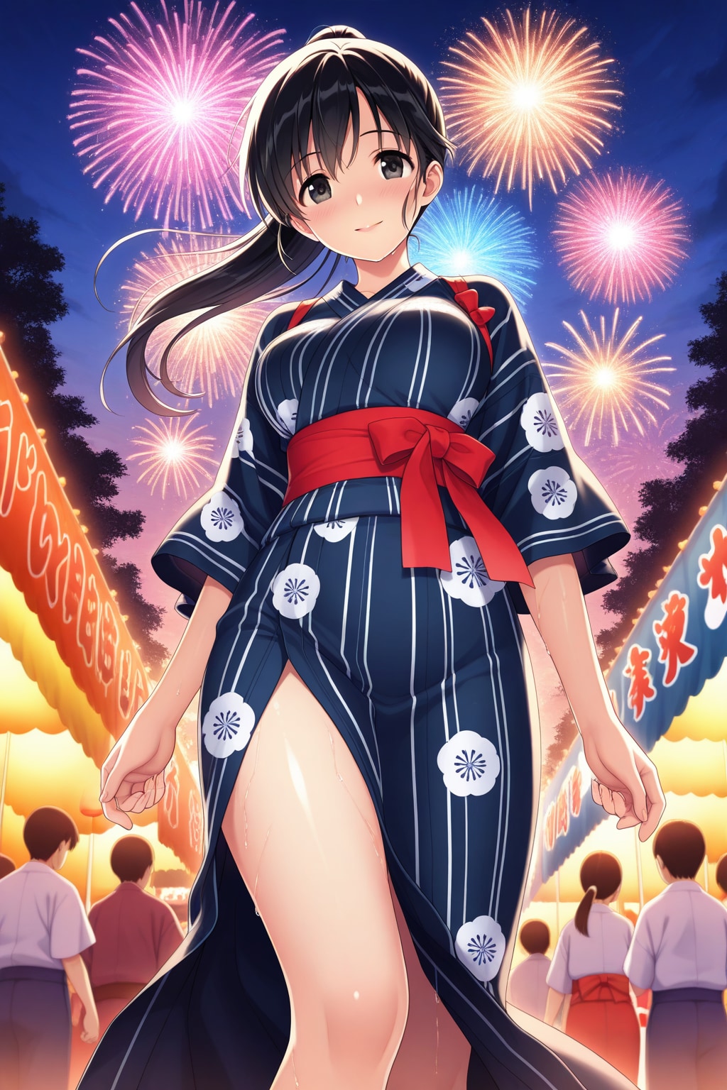 彼女と夏祭り♥　花火が綺麗だね！