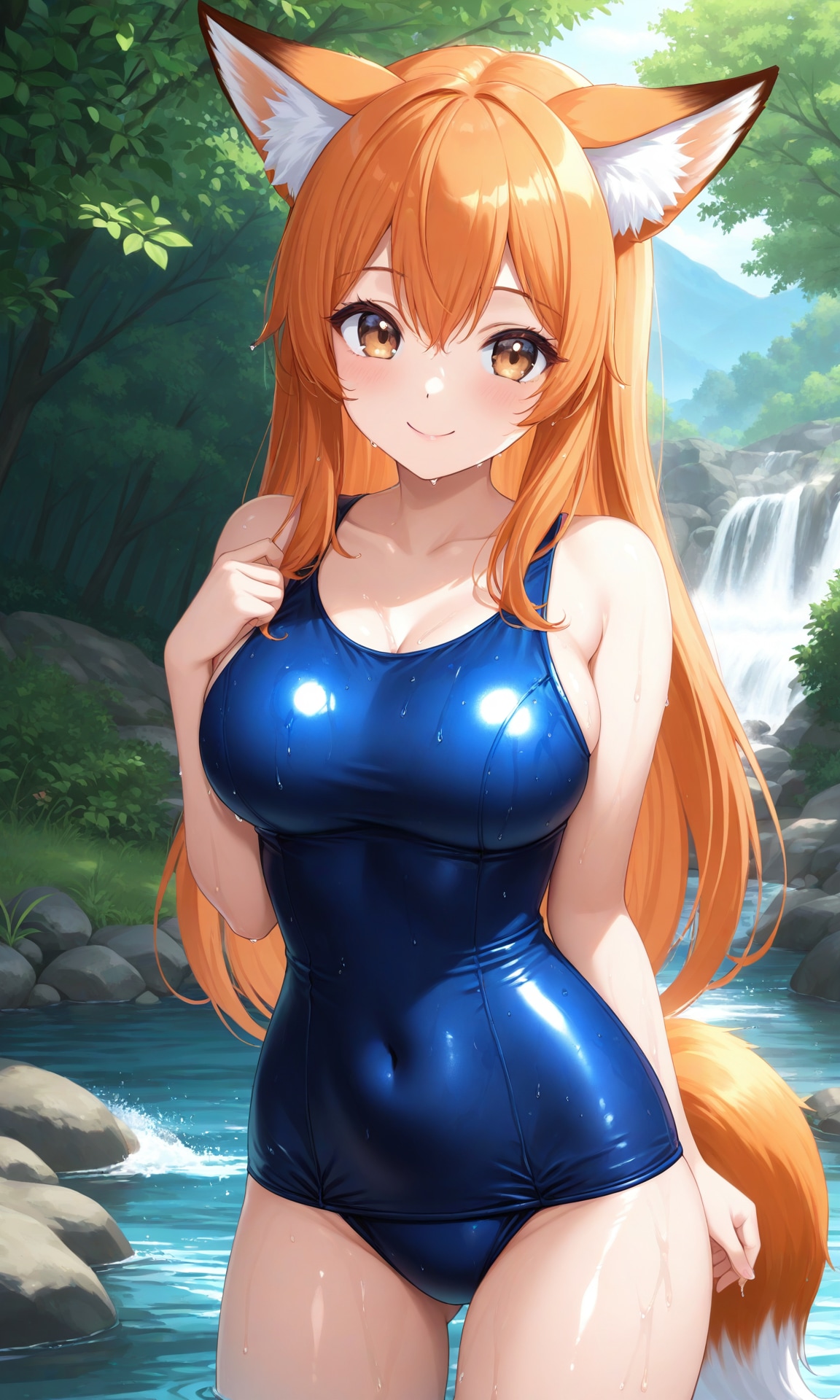 川遊びに来たキツネちゃん
