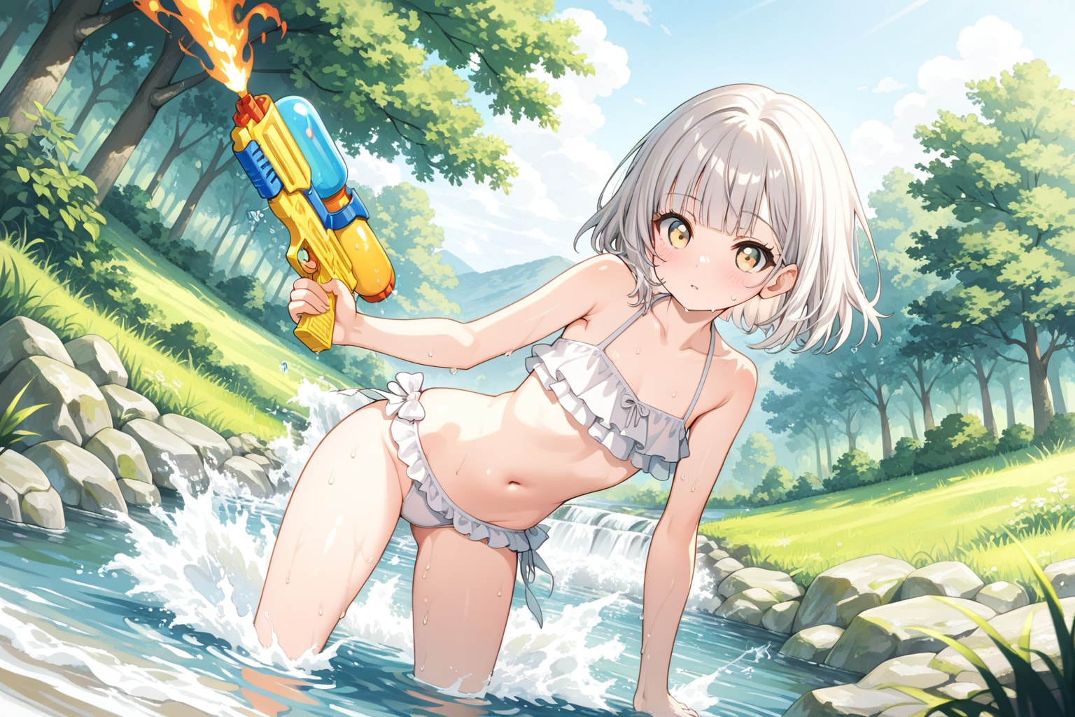 暑さで壊れた水鉄砲。