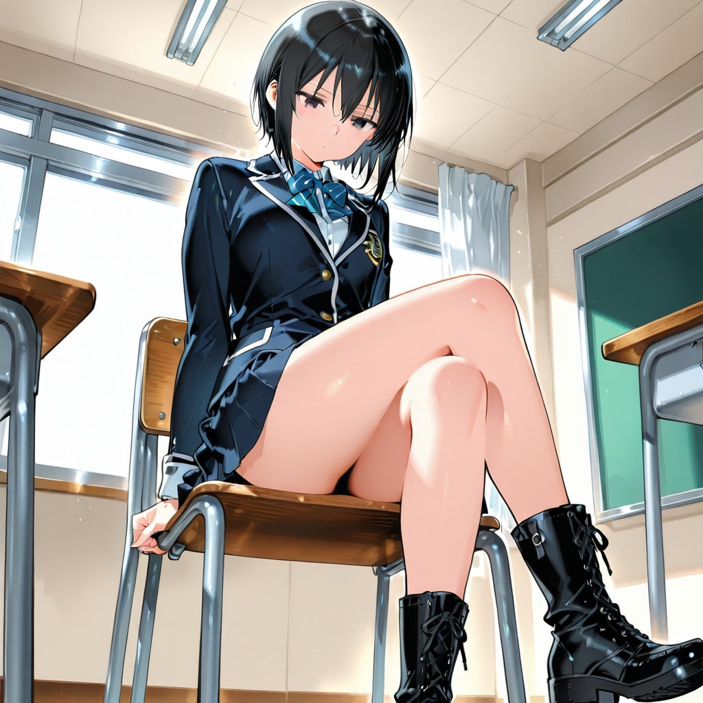 ブーツを履いている