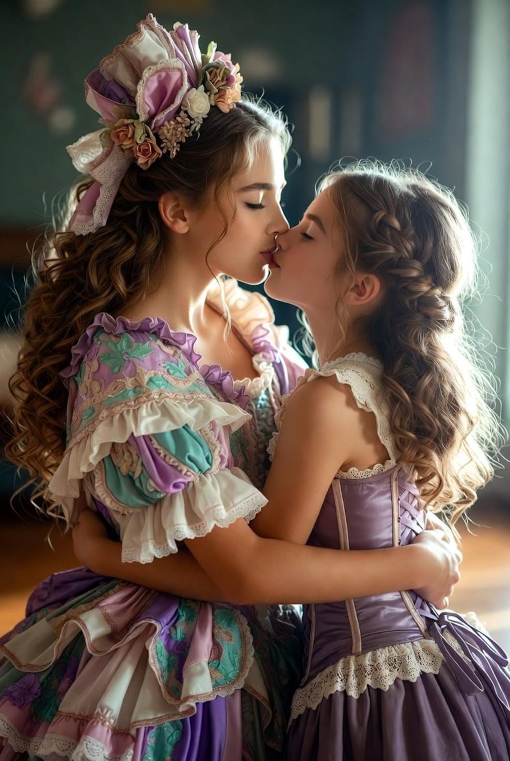 姉妹キス